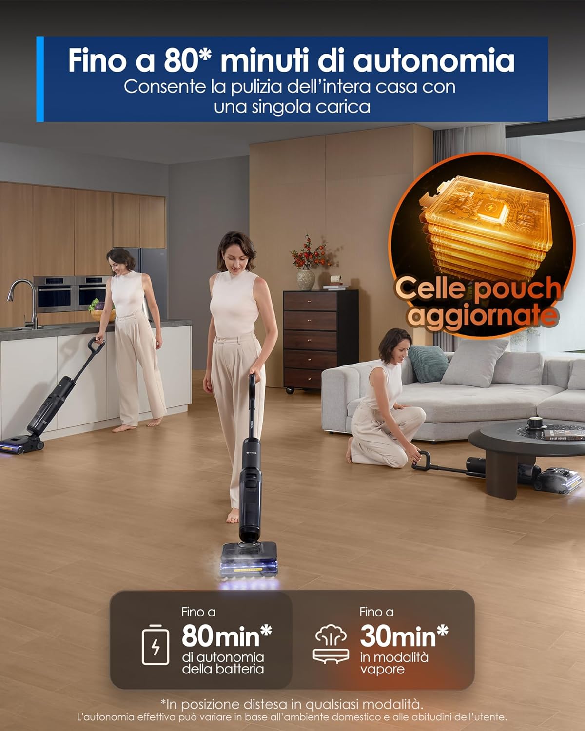 FLOOR ONE S7 Stretch Lave-sol à vapeur et aspirateur sans fil