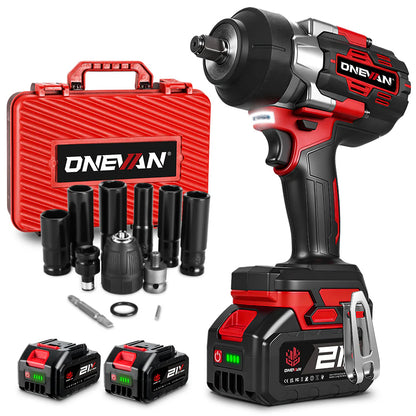 ONEVAN Visseuse à Chocs Sans Fil Brushless 1/2" de 2800 N·m | Compatible avec Batterie Makita 18V
