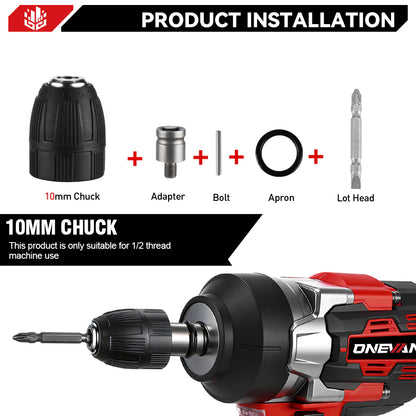 ONEVAN Visseuse à Chocs Sans Fil Brushless 1/2" de 2800 N·m | Compatible avec Batterie Makita 18V
