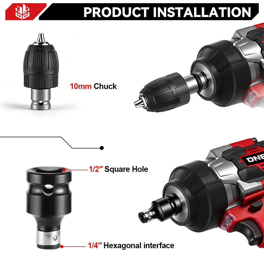 ONEVAN Visseuse à Chocs Sans Fil Brushless 1/2" de 2800 N·m | Compatible avec Batterie Makita 18V