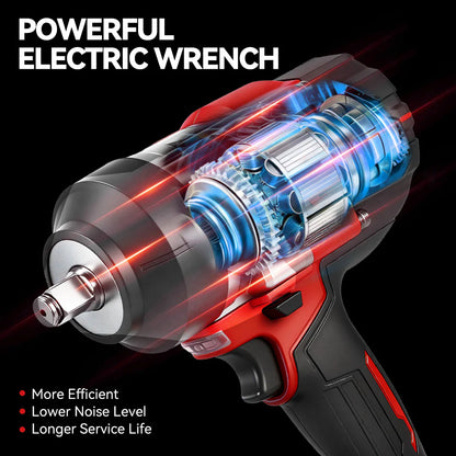 ONEVAN Visseuse à Chocs Sans Fil Brushless 1/2" de 2800 N·m | Compatible avec Batterie Makita 18V