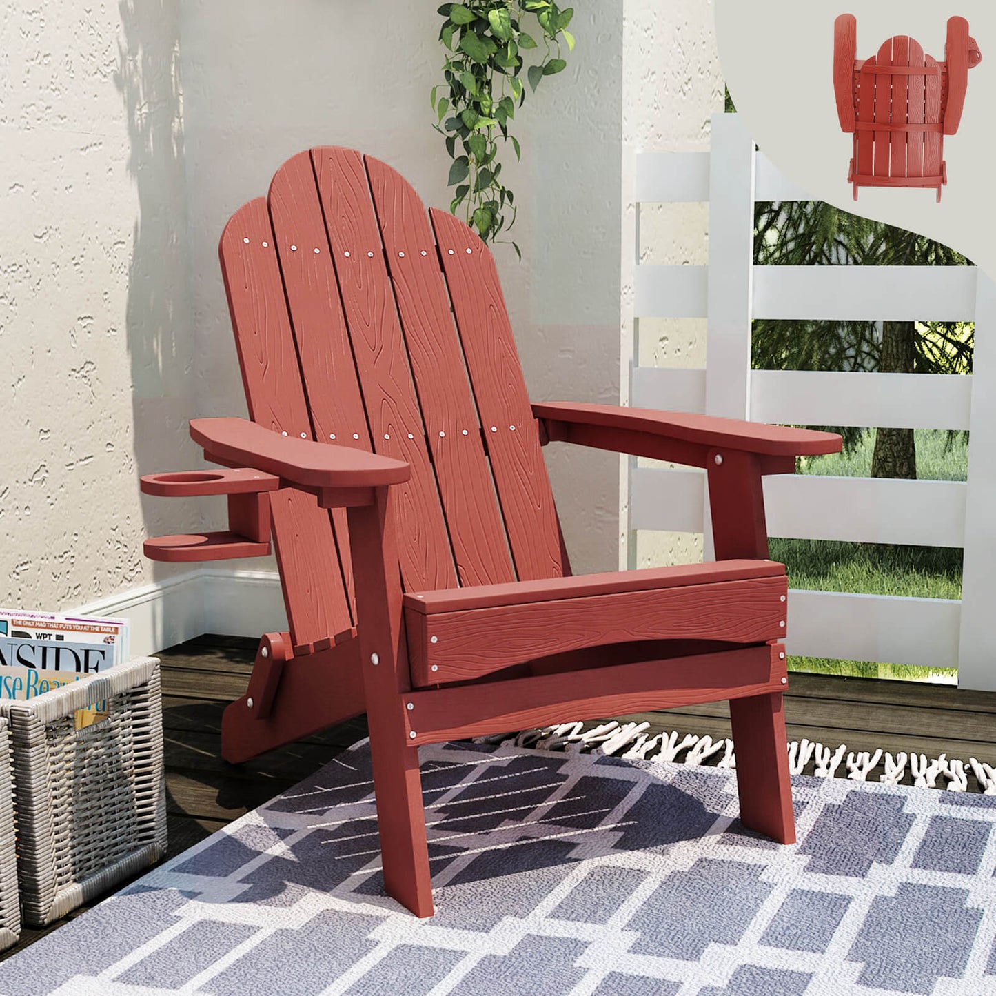 Miranda Foldable Adirondack Chairs with Cup Holders