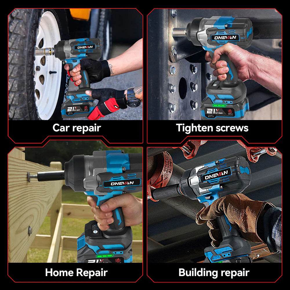 ONEVAN Visseuse à Chocs Sans Fil Brushless 1/2" de 2800 N·m | Compatible avec Batterie Makita 18V