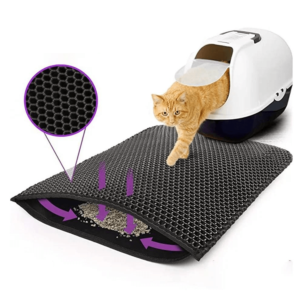 Tapis hygiénique collecteur de litière pour chats