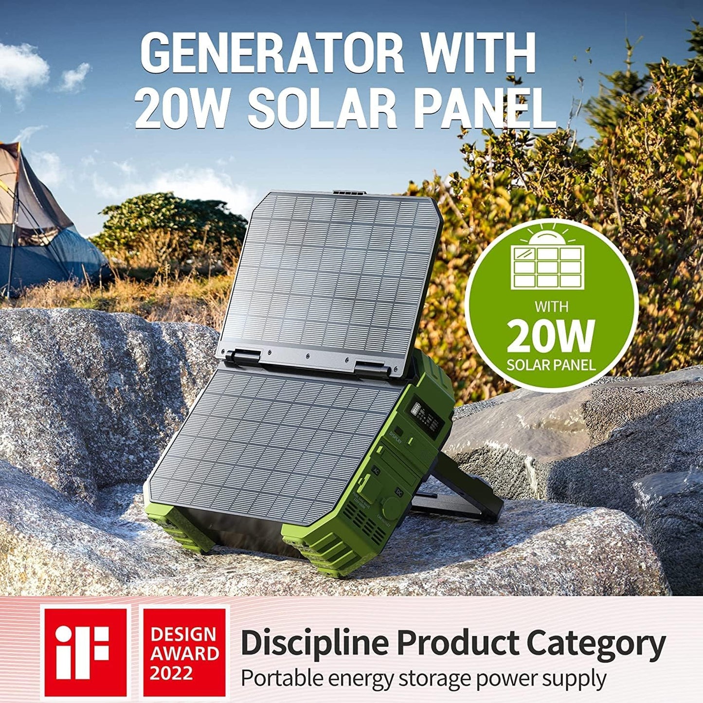 Centrale électrique portable avec panneau solaire de 30 W