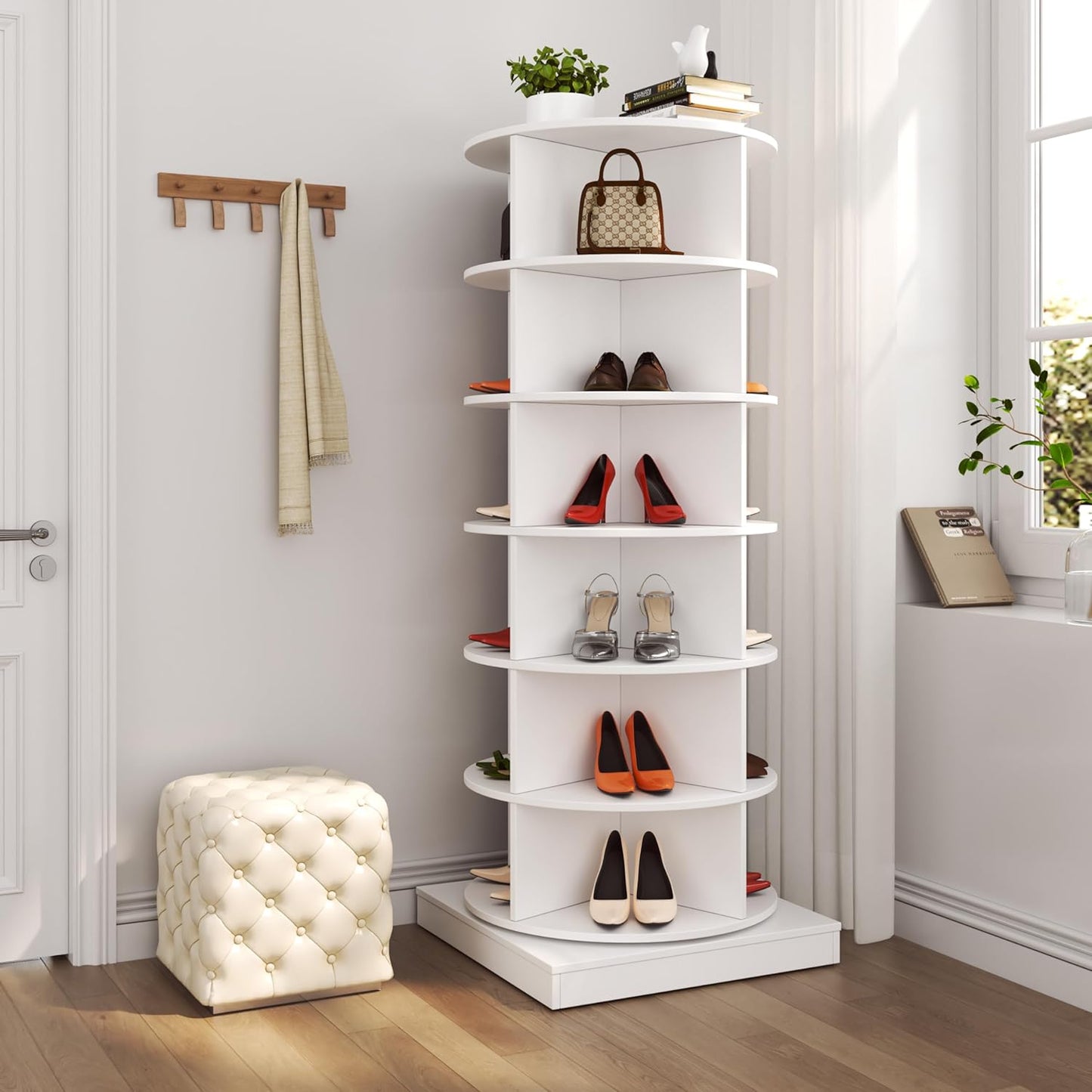 Range-chaussures rotatif à 360 degrés