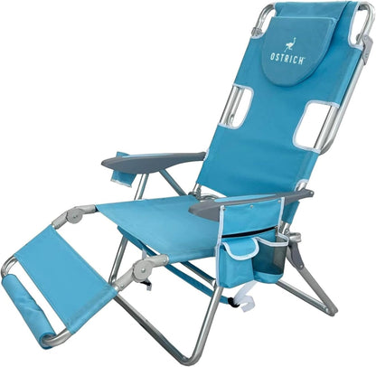 Sedia da spiaggia reclinabile portatile 3 in 1 con borsa termica