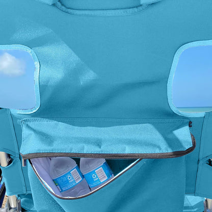 Sedia da spiaggia reclinabile portatile 3 in 1 con borsa termica