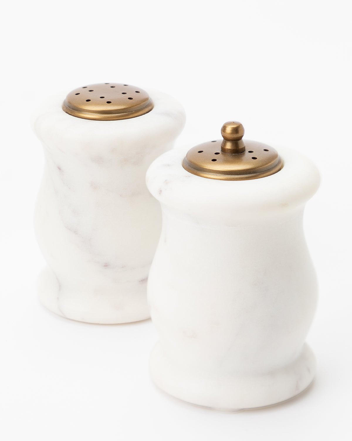 Lot de 2 salières et poivrières en marbre