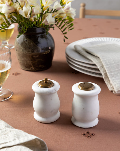 Lot de 2 salières et poivrières en marbre