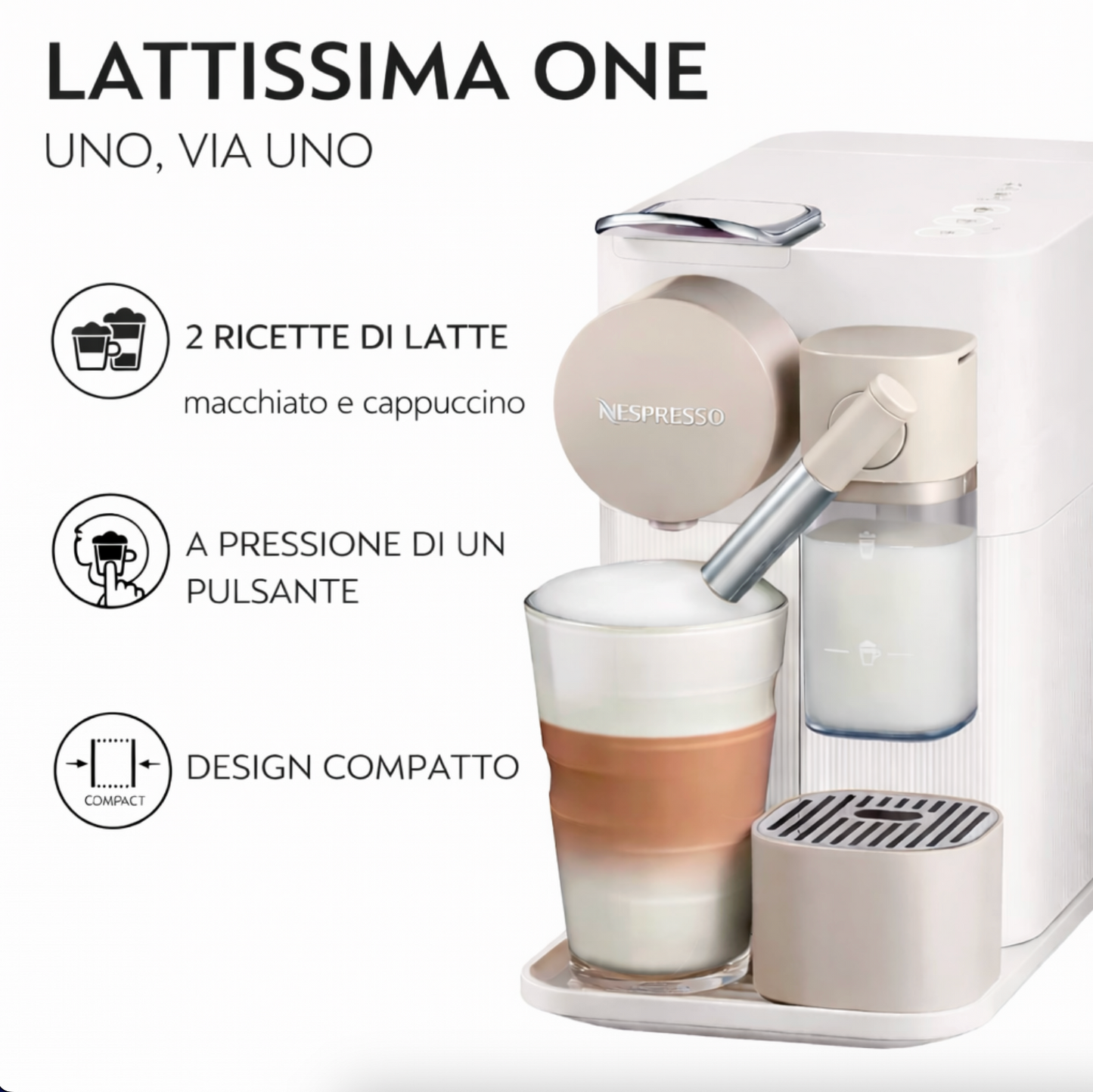 Machine à café automatique - De'Longhi Nespresso Lattissima One ☕️🎁 +100 capsules GRATUITES