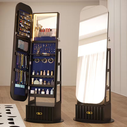 ✨ Specchio a Tutta Lunghezza con LED & Organizer Gioielli 💎💄 – Eleganza e Stile in Ogni Dettaglio🪞