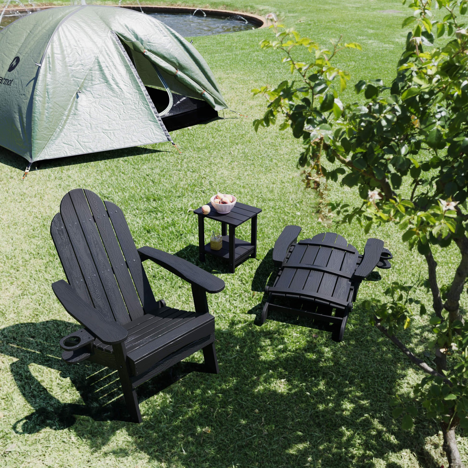 Miranda Foldable Adirondack Chairs with Cup Holders