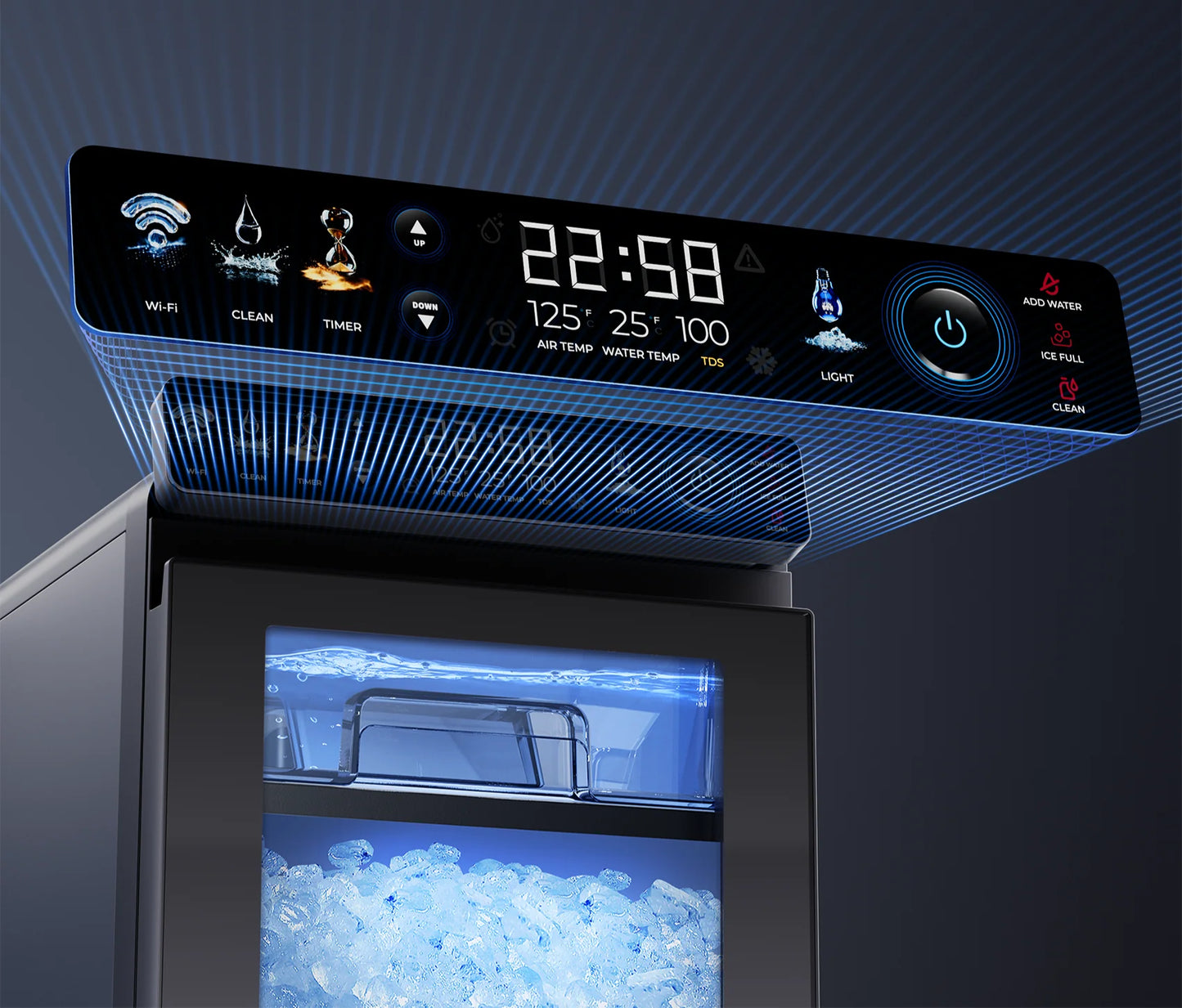 Mistalo Macchina per Ghiaccio Nugget con Pannello Smart LED