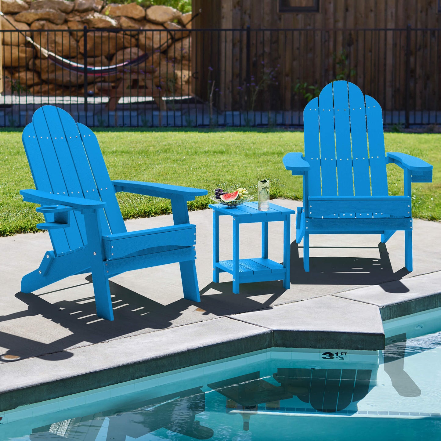 Miranda Foldable Adirondack Chairs with Cup Holders