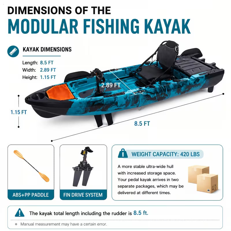 Kayak a Pedale Personalizzabile e Flessibile