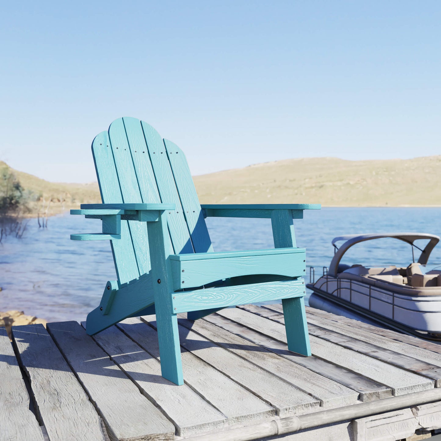 Miranda Foldable Adirondack Chairs with Cup Holders