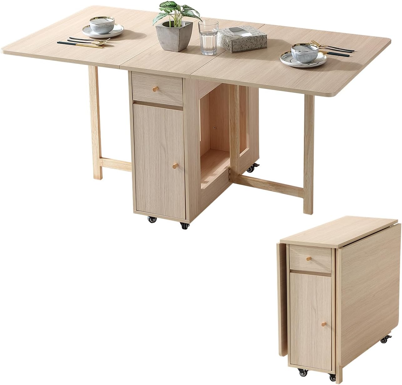 FlexiLeaf Farmhouse Dining Table