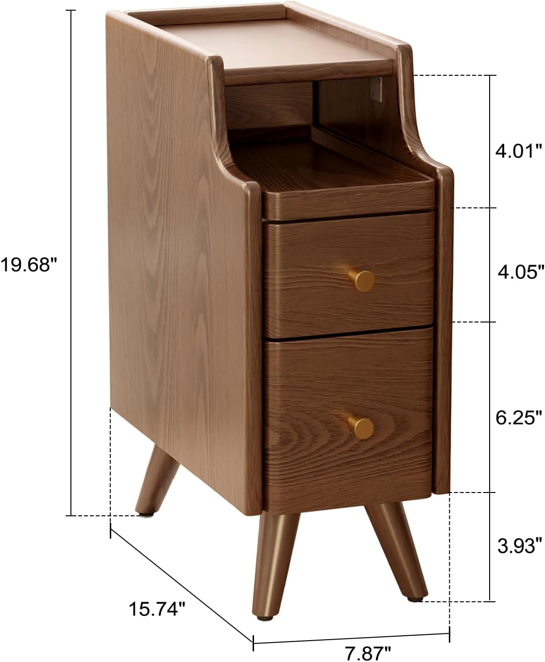 Set di 2 comodini stretti bianchi – Tavolini da letto piccoli in legno con cassetti per camere da letto compatte 🛏️✨