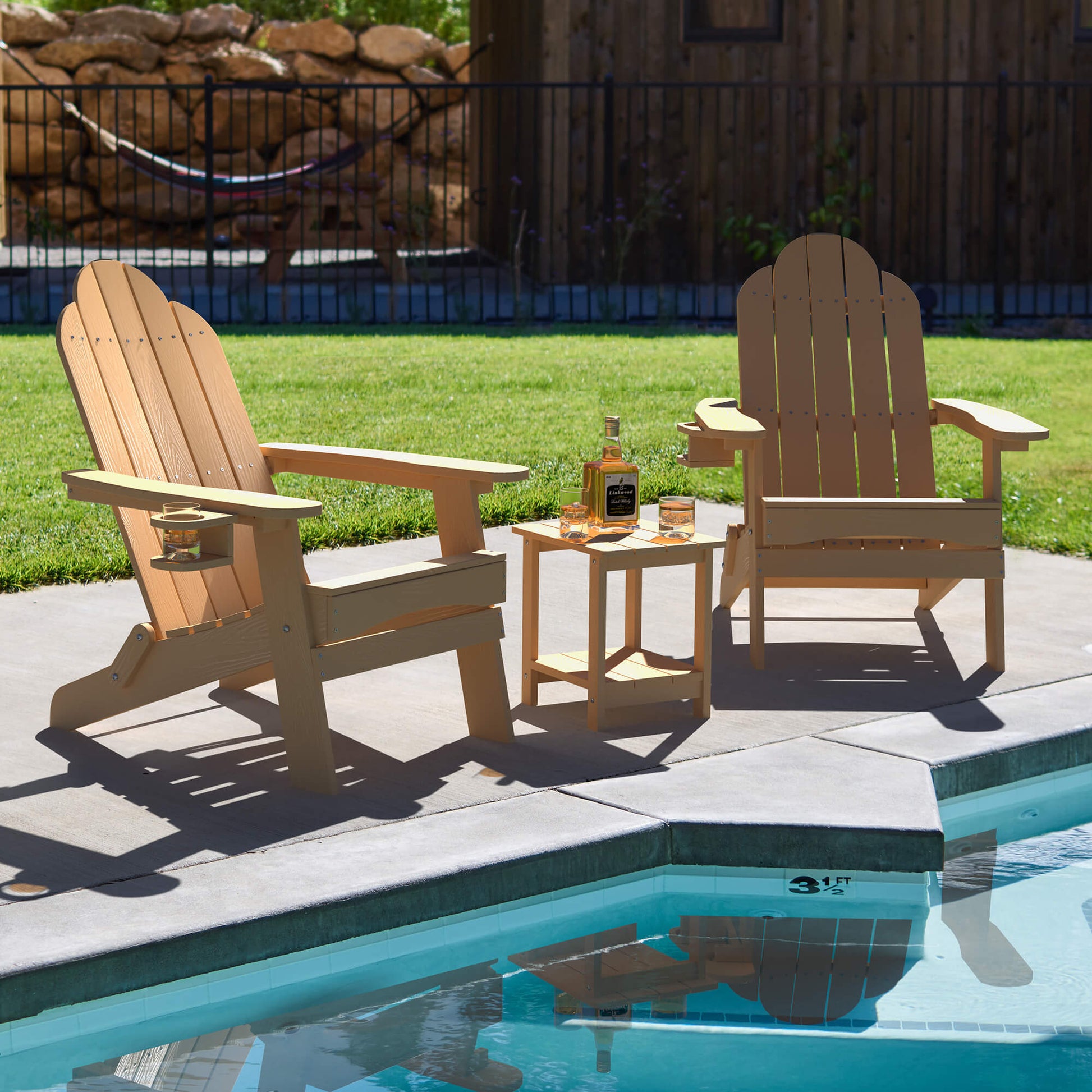 Miranda Foldable Adirondack Chairs with Cup Holders