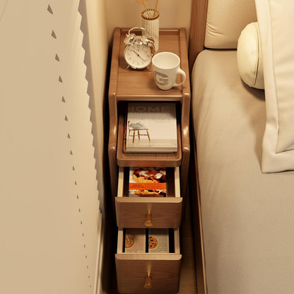 Set di 2 comodini stretti bianchi – Tavolini da letto piccoli in legno con cassetti per camere da letto compatte 🛏️✨