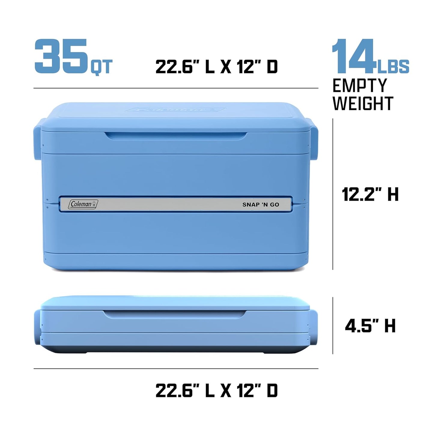 Coleman Snap ‘N Go 45QT Borsa Frigo Rigida Pieghevole – 55H Freddo, Fodera Removibile 🧊