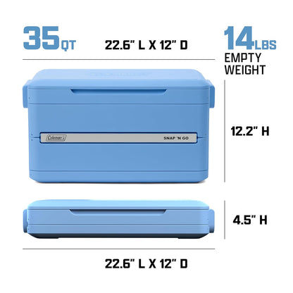 Coleman Snap ‘N Go 45QT Borsa Frigo Rigida Pieghevole – 55H Freddo, Fodera Removibile 🧊