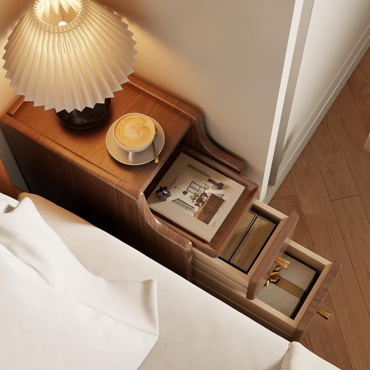 Set di 2 comodini stretti bianchi – Tavolini da letto piccoli in legno con cassetti per camere da letto compatte 🛏️✨