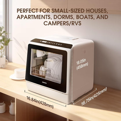 Lavastoviglie portatile da banco – Compatta 5L, 5 programmi, asciugatura ad aria 🍽️✨
