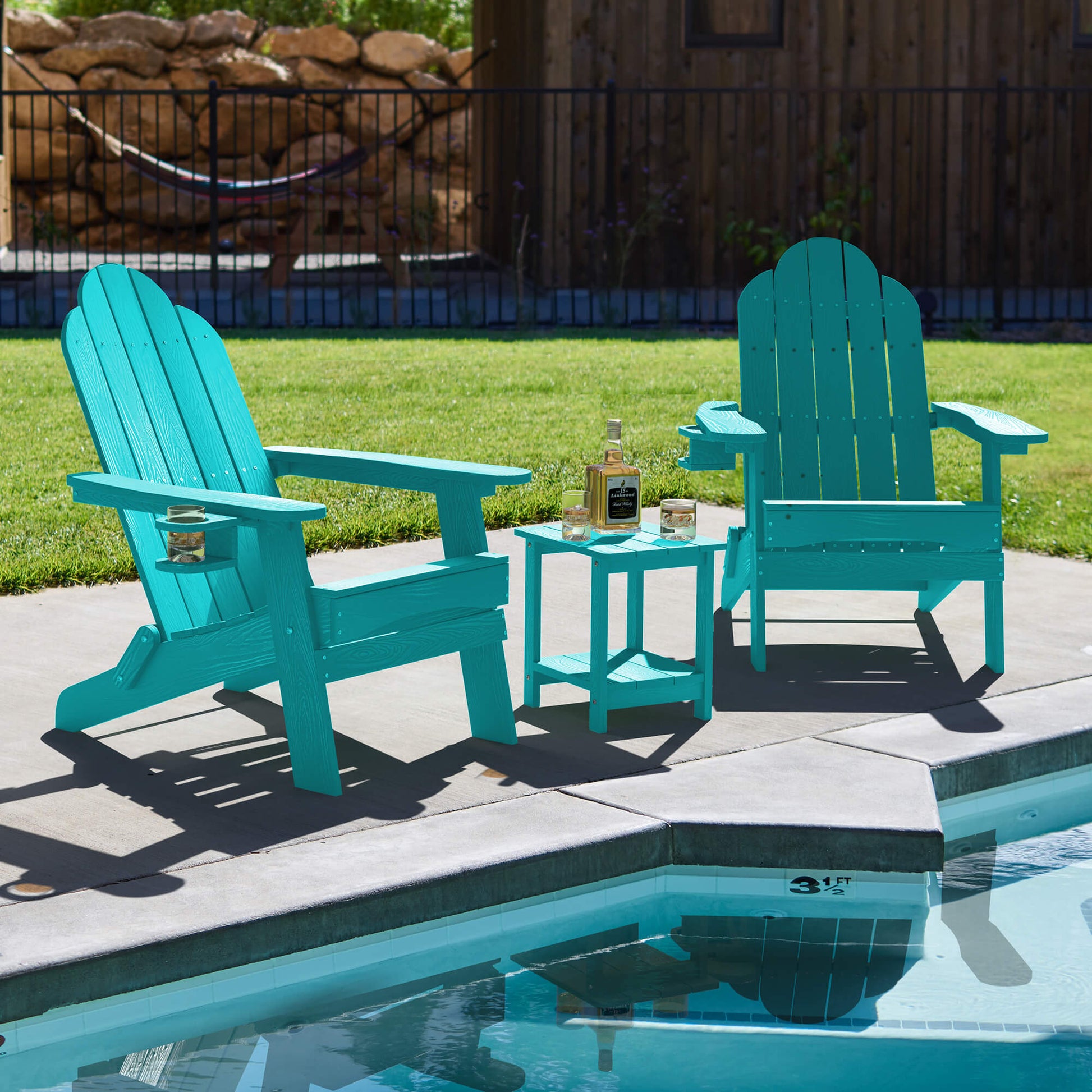 Miranda Foldable Adirondack Chairs with Cup Holders