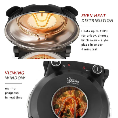 YIBAKE Elektrischer Pizzaofen 12 Zoll