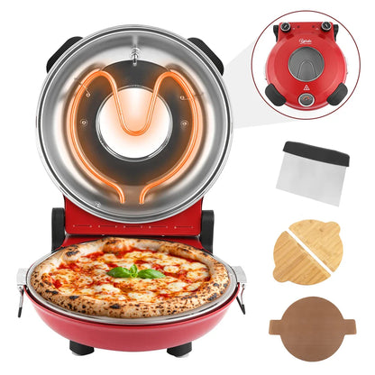 YIBAKE Elektrischer Pizzaofen 12 Zoll