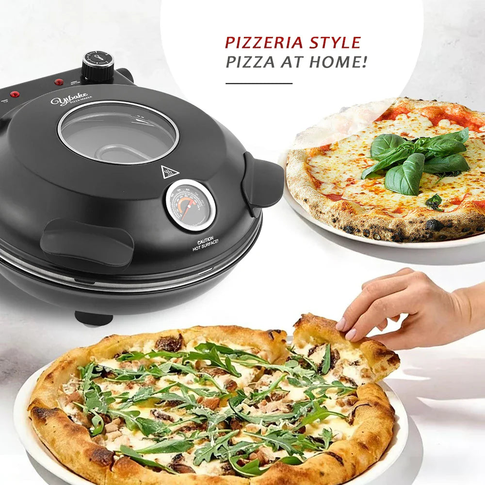 YIBAKE Elektrischer Pizzaofen 12 Zoll