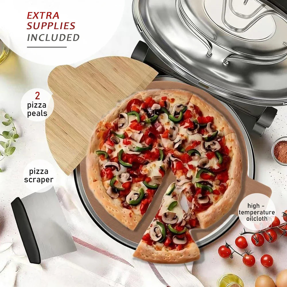YIBAKE Elektrischer Pizzaofen 12 Zoll