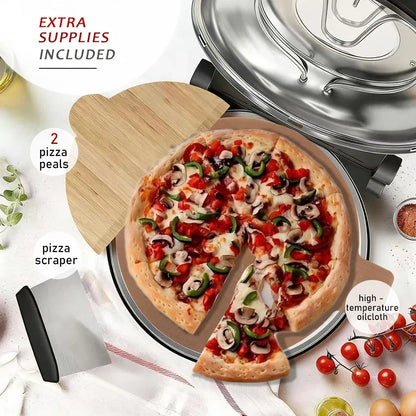 YIBAKE Elektrischer Pizzaofen 12 Zoll