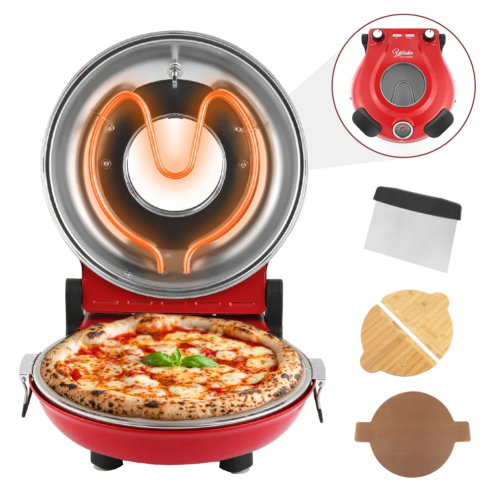 YIBAKE Elektrischer Pizzaofen 12 Zoll