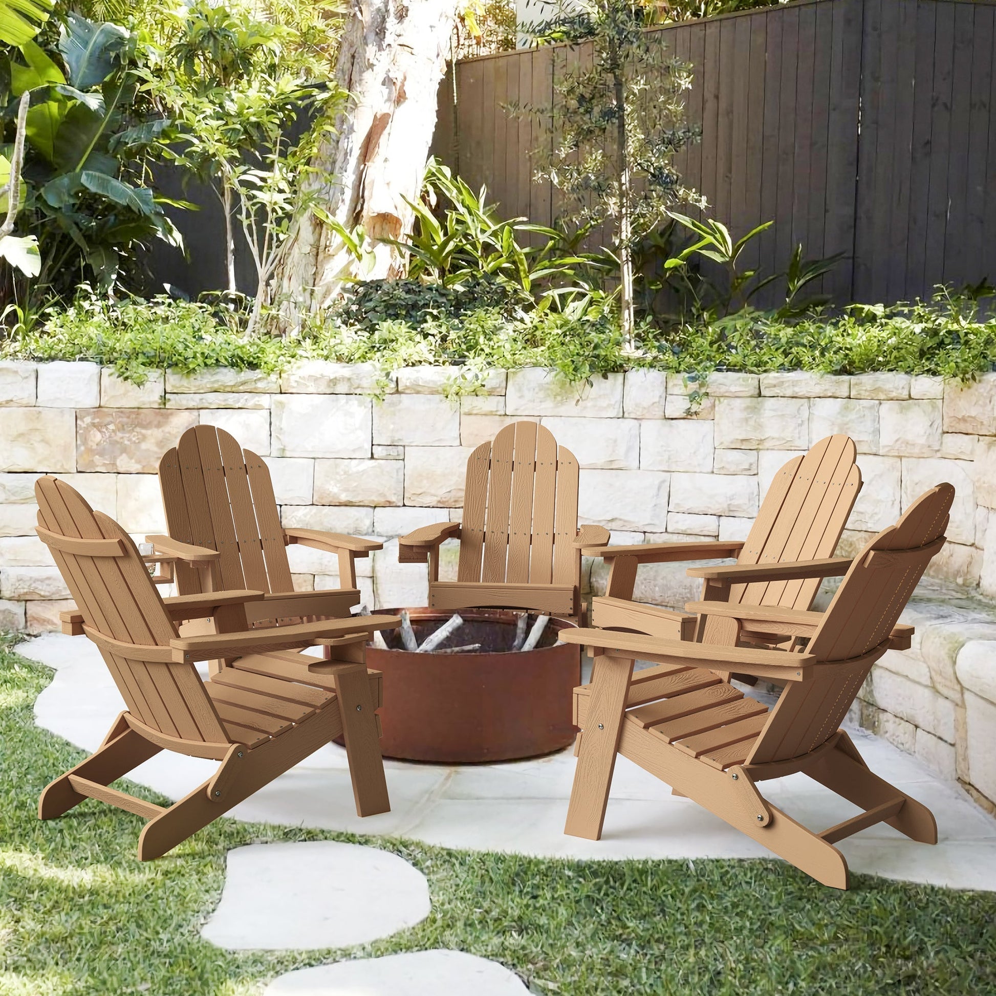 brown adirondack chair with cup holder